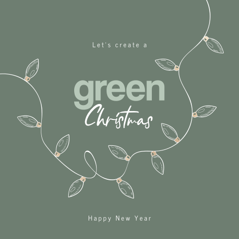 Zakelijke kerstkaart met lichtslinger