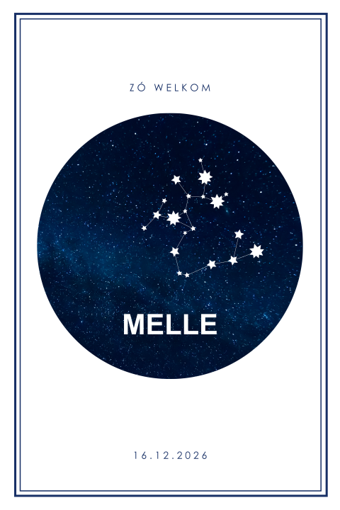 Sterrenbeeld Boogschutter geboortekaartje jongen met sterren