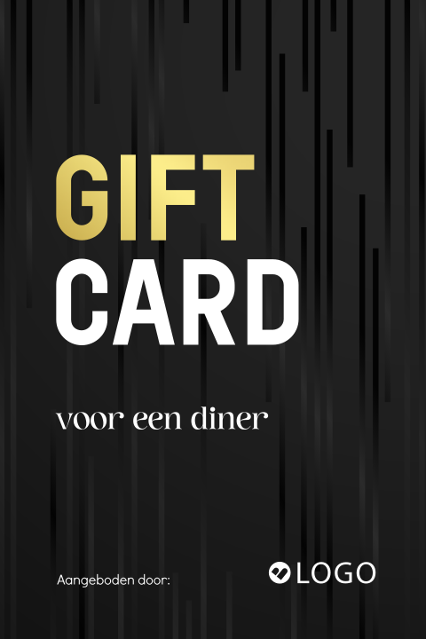 Zakelijke waardebon jubileum diner met goudfolie