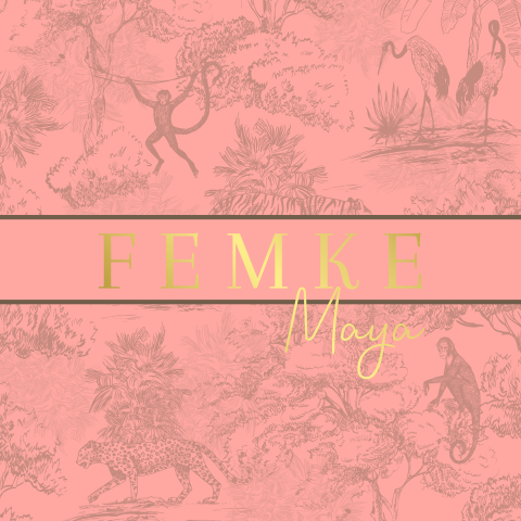 Geboortekaartje pink jungle voor een meisje goudfolie