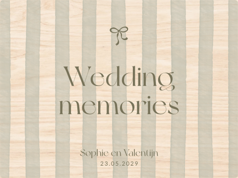 Wedding memories bewaardoos met strepen en strikje