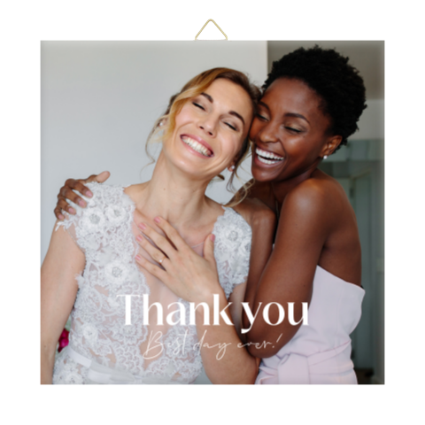 Thank you cadeautegeltje voor ceremoniemeester of getuige met foto