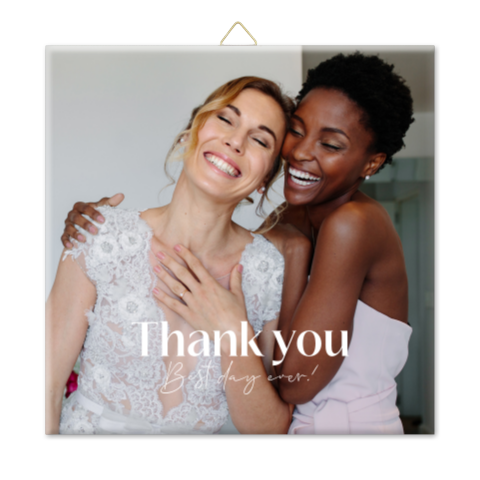 Thank you cadeautegeltje voor ceremoniemeester of getuige met foto
