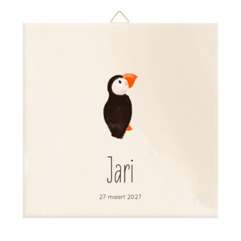 Papegaaiduiker unisex geboortetegeltje