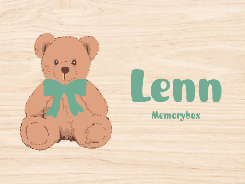 Memorybox geboorte met illustratie teddybeertje met strik