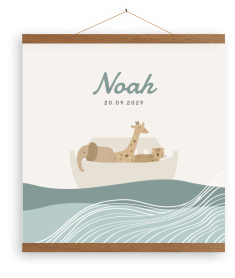 Canvasposter voor jongen met Ark van Noach