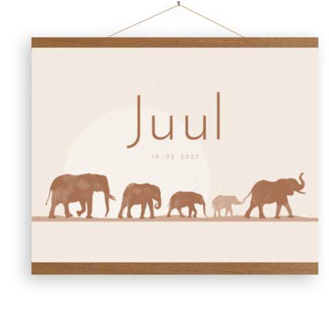 Canvasposter voor een zusje met olifanten