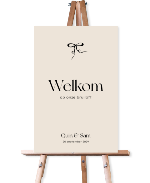 Welkomstbord chique met strik