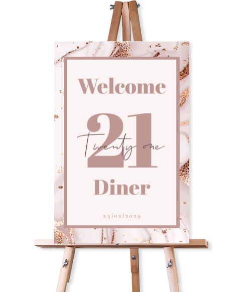 Marmer welkomstbord 21 diner