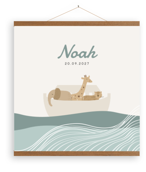 Canvasposter voor jongen met Ark van Noach