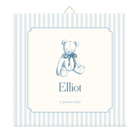 Geboortetegeltje jongen klassiek met schattig teddybeertje