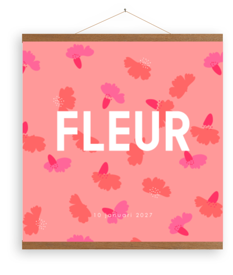 Kleurrijke canvasposter voor meisje januari