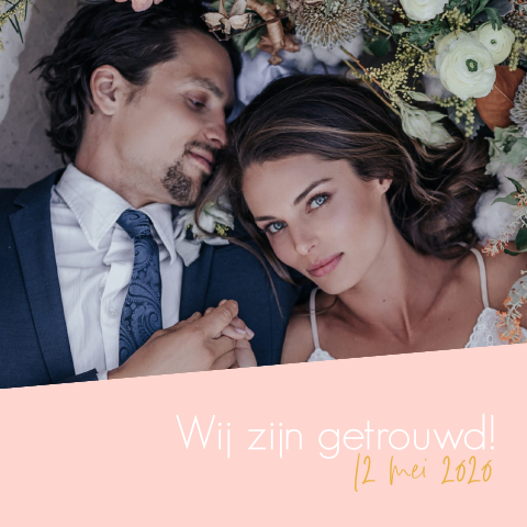 Wij zijn getrouwd-kaart met foto