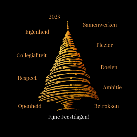 Zakelijke kerstkaart gouden kerstboom