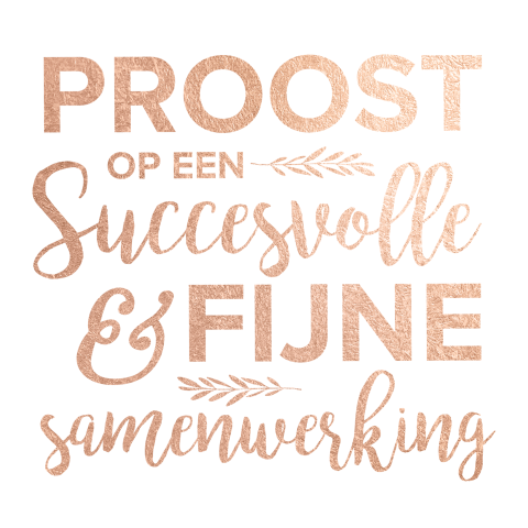 Zakelijke nieuwjaarskaart met koperkleurige typografie