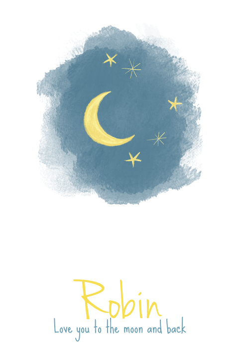 geboortekaartje maan en sterren