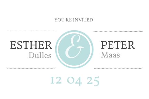 Trendy trouwkaart met het teken "&" op mintgroen