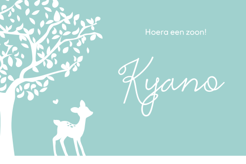 Lief babykaartje met hertje en boom