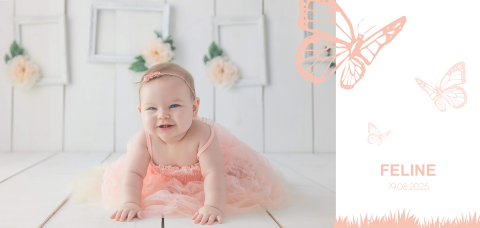 Maak zelf een schattig foto geboortekaartje met vlindertjes