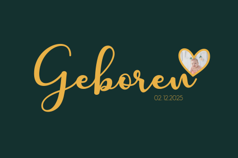 Maak zelf een uniek foto geboortekaartje | Liggend enkel