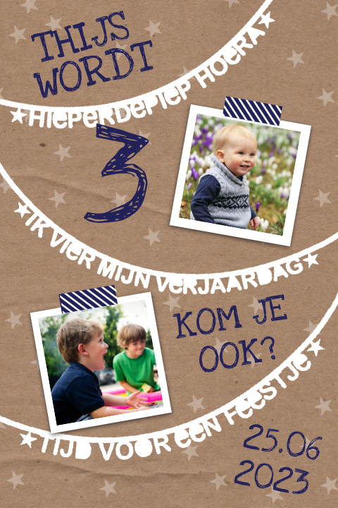 Uitnodiging voor verjaardagsfeestje peuter
