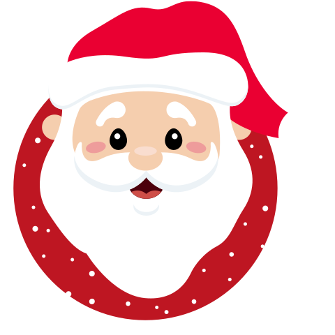 Unieke kerstkaart in een vorm van kerstman