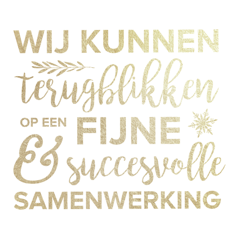 Typografische kerstkaart met goudkleurige tekst