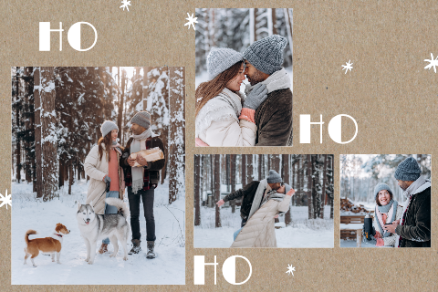 Kerstkaart in kraft met leuke tekst en foto's