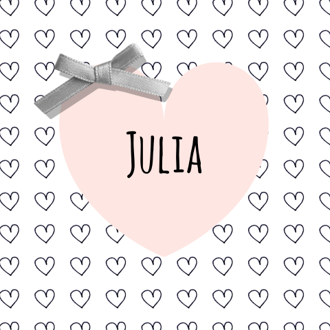 Geboortekaartje lief met roze en hartjes