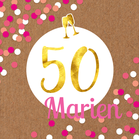 Hippe verjaardagskaart met ribbelkarton en confetti