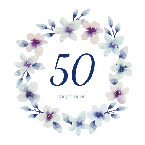 Klassieke jubileum uitnodiging met bloemenkrans