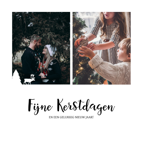 Moderne en eenvoudige kerstkaart met foto's