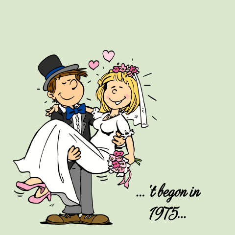 Jubileum uitnodiging met humor - 50 jaar getrouwd