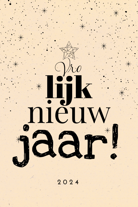 Zakelijke nieuwjaarskaart Gelukkig Nieuwjaar op gerecycled papier