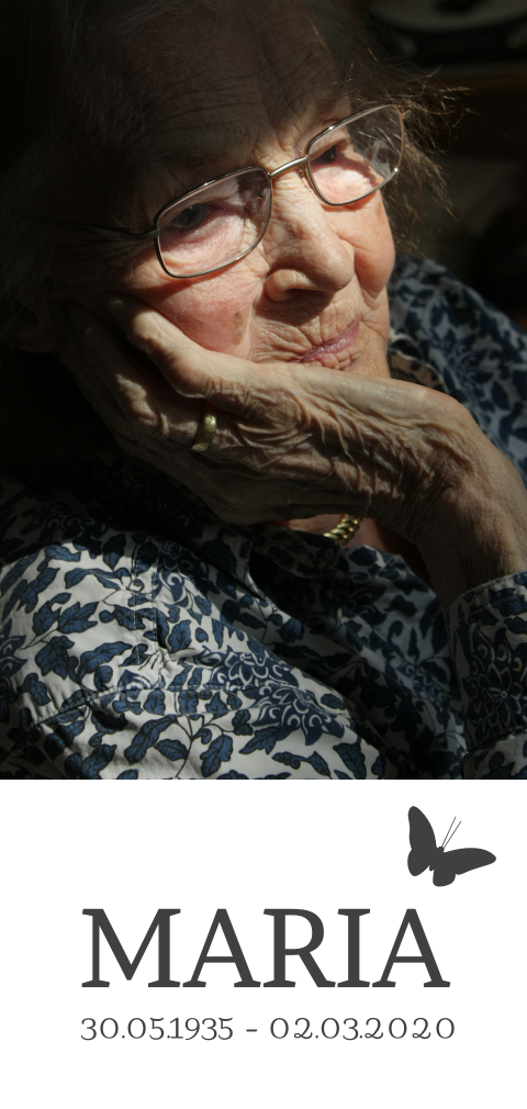 Bedankkaart met foto en vlinder - langwerpig