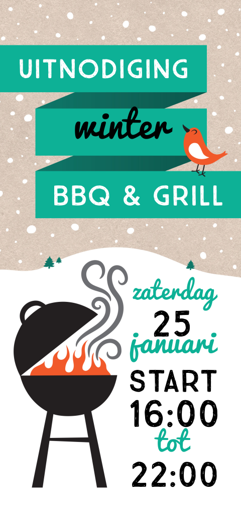 Hippe uitnodiging winter barbecue