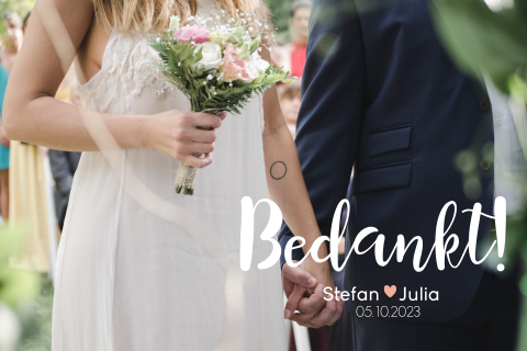 Foto-bedankkaart voor na het trouwen