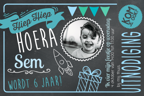 Stoere verjaardagskaart met foto