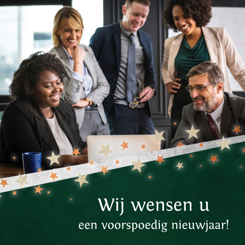 Zakelijke kerstkaart met foto en sterren