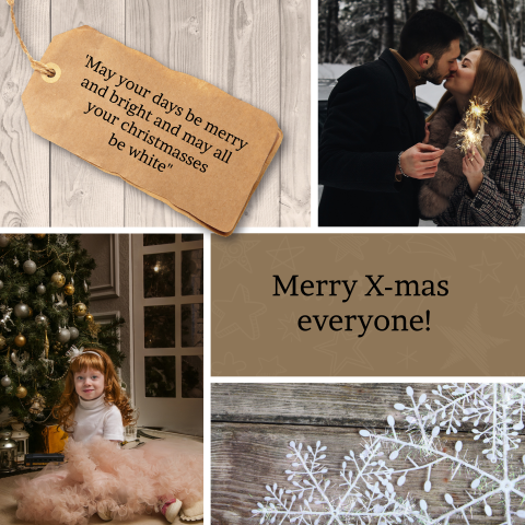 Moderne kerstkaart met foto's