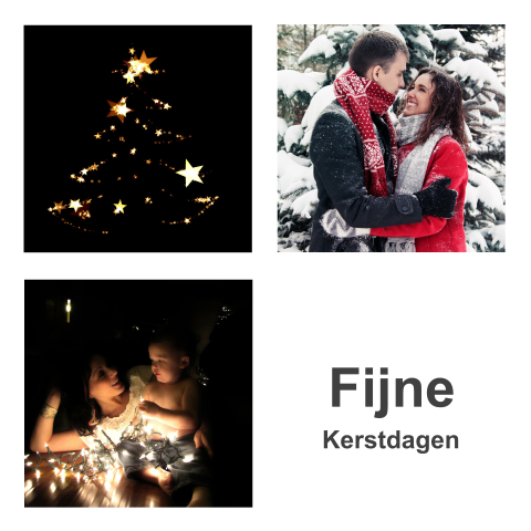 Zelf ontwerpen kerstkaart met foto's - vierkant