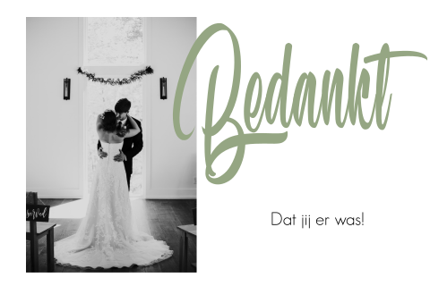 Liggend bedankkaartje bruiloft