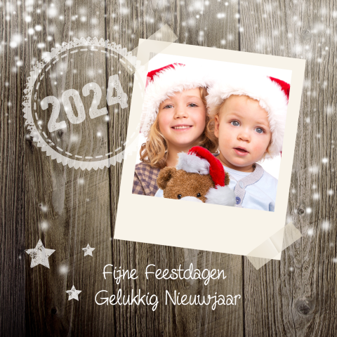 Knusse kerstkaart met fotoframe