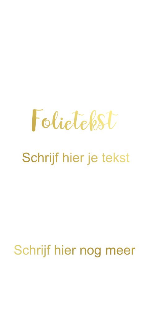 Enkel langwerpige jubileumkaart foliedruk dubbelzijdig