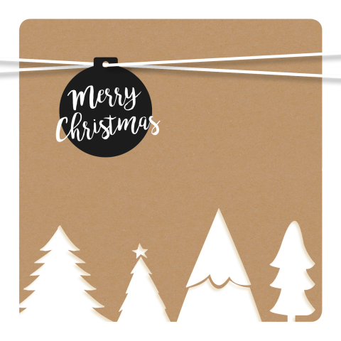 Silhouet kerstkaart met kerstbomen