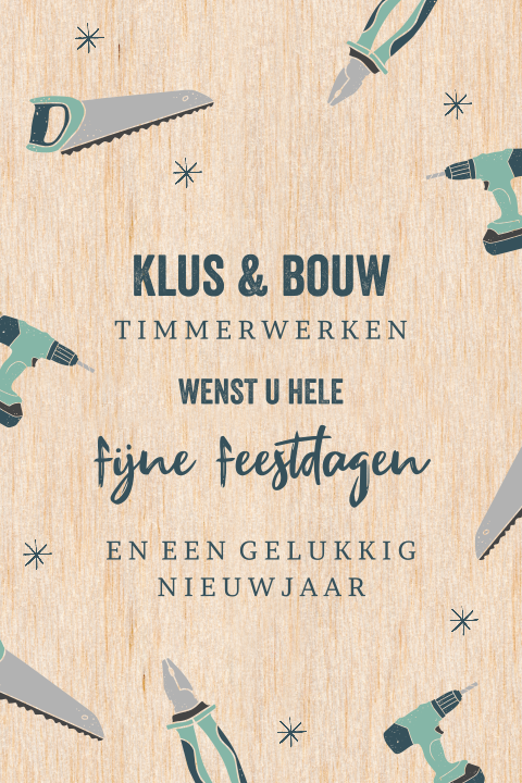 Zakelijke kerstkaart met verschillende gereedschappen