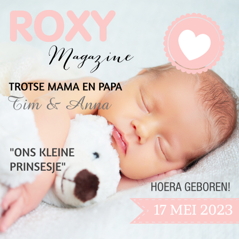 Tijdschrift geboortekaartje voor meisje