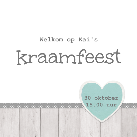 Lief kraamborrekaartje voor jongen met hout