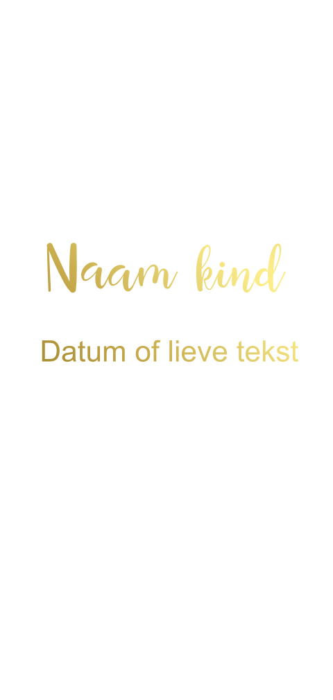Dubbel langwerpig geboortekaartje foliedruk