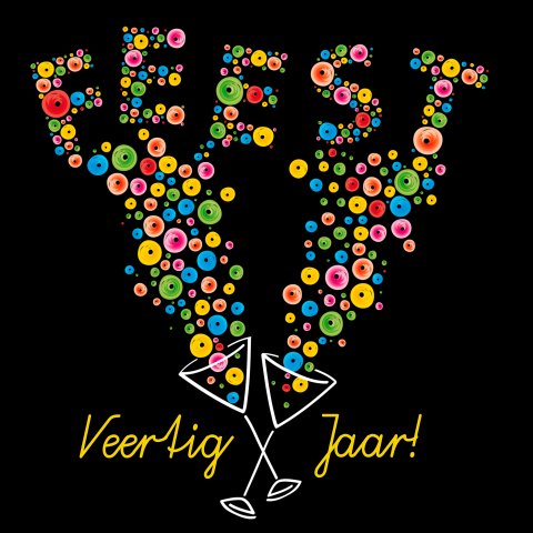 Vrolijke verjaardagskaart met kleurrijke rondjes